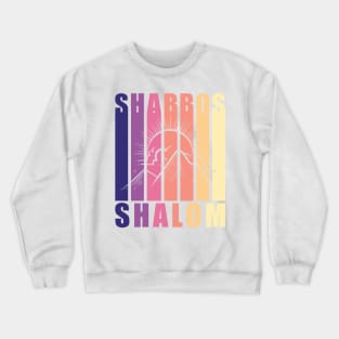 Shabbos Shalom Vintage Sunset Crewneck Sweatshirt